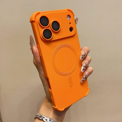 Magnetic Shockproof Silicone Bumper Phone Case For iPhone 17 16 15 14 13 12 Pro Max Plus For Magsafe Wireless Charge Cases Cover