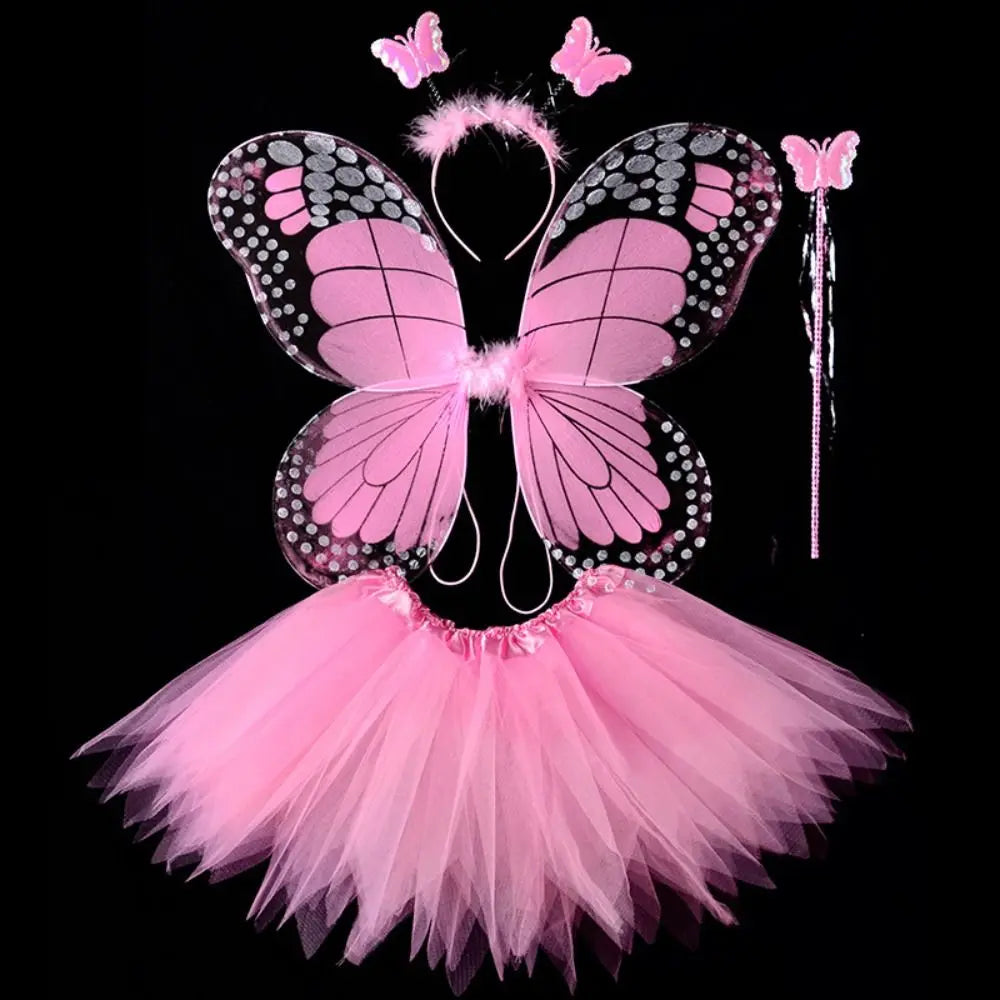 Luminous Wings Flashing Butterfly Skirt Lights Suit LED Children Costume Props Girls Skirts Angel 2-8year Easter Valentines Day