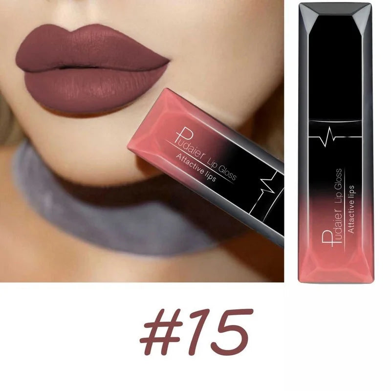 Matte Liquid Lipstick 17 Colors, Long Lasting Lip Gloss, Velvet Lip Cream, High Pigment, Non-Stick Cup, Sexy Finish