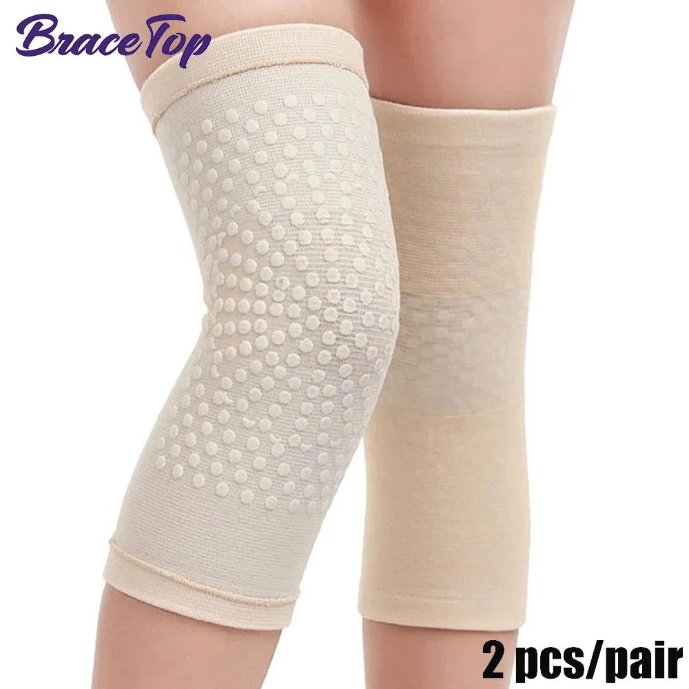 1 Pair Self Heating Support Knee Pads Knee Brace Warm for Arthritis Joint Pain Relief and Injury Recovery Belt Knee Massager Pad