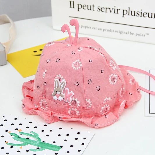 Children Hat Toddler Boys Girls Summer Cartoon Panama Sun Hat Baby Beach Fisherman Bucket Hat Kids Ear Cover Caps 0-8 Months