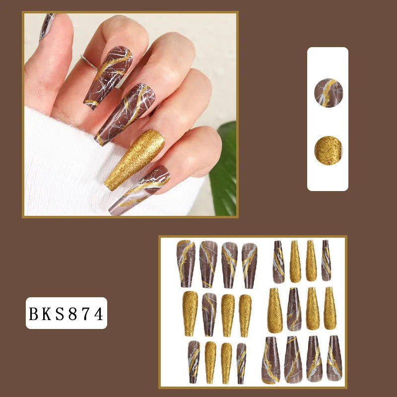 Luxury Designed Reusable Pink Nude False Nails Short Custom Acrylic Press On Nails Artificial Nails With Glue For Woman And Girl
