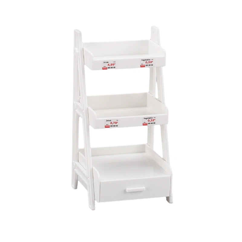 1:12 Dollhouse Miniature Plant Flower Stand Shelf Bookshelf Display Rack Furniture Fairy Garden Tool Storage Rack Model Toy