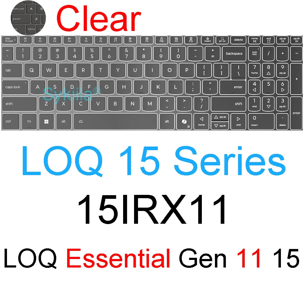 Keyboard Cover for Lenovo LOQ Gaming 15 16 17 15AHP10 15IRX10 17IRX10 15ARP9 15IAX9 15AHP9 11 Silicone Protector Skin Case 15.6