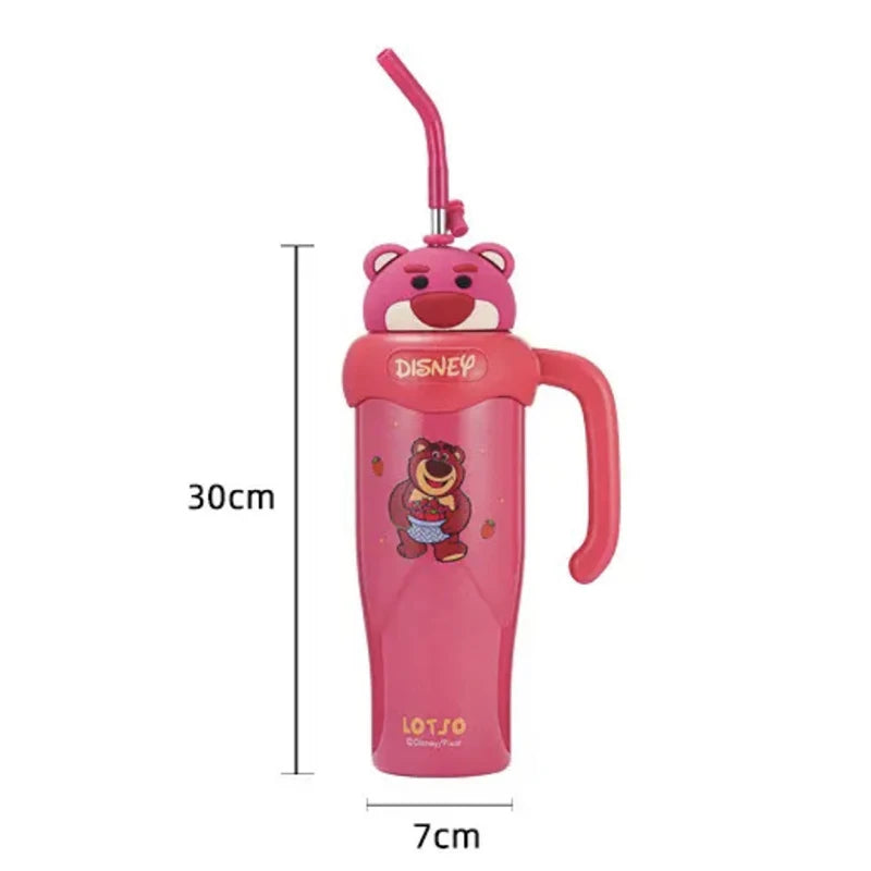 Hot Sale 800Ml Kawaii Lotso Mickey Large Capacity Thermos Cup 316 Stainless Portable Straw Cup Coffee Cooler Cup Gift Christmas