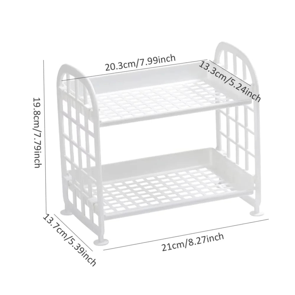 Desktop Storage Rack Organizer Shelf Folding Plastic Storage Rack Sundries Cosmetics Stationery Rack For Home Office Dormitory