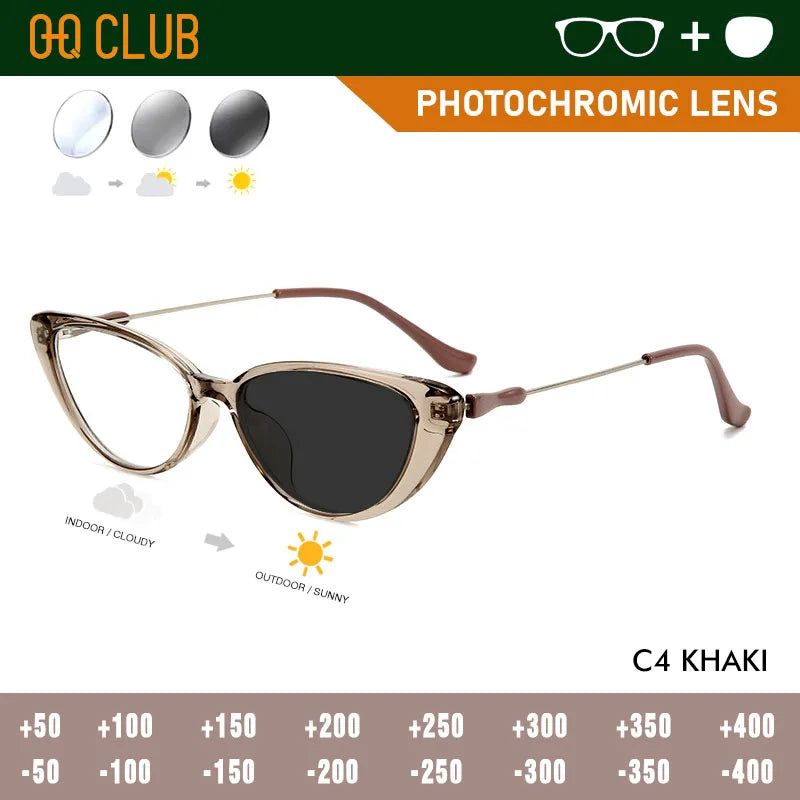 O-Q CLUB Women's Grade Glasses Men Optical Lenses Transparent Eyepieces for Reading Lunettes Myopia Eyeglasses Photochromic Lens