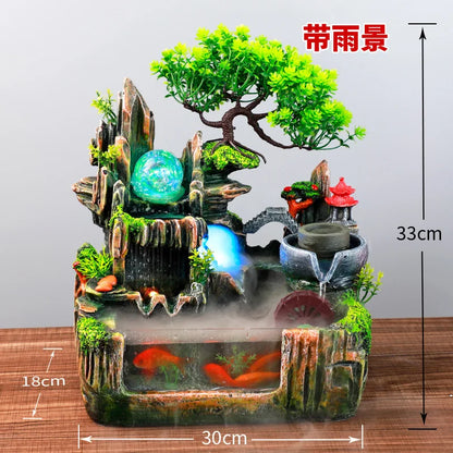Mini Aquarium For Desktop Small Fish Tank With Waterfall Pump Home Office Decoration
