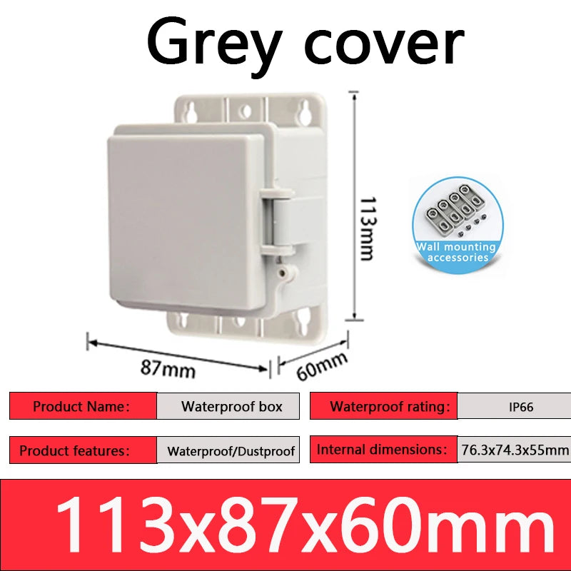 IP66 ABS plastic PC enclosure with hinge latch lock outdoor distribution box waterproof electrical junction box instrument box