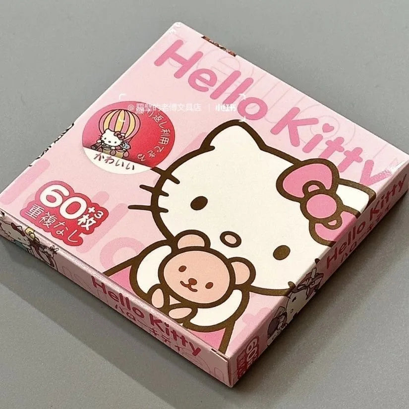 63pcs Kawaii Hello Kitty Sticker Gift Box Small Pattern Small Handbag Refrigerator Backpack Desktop Decoration Women Accessories