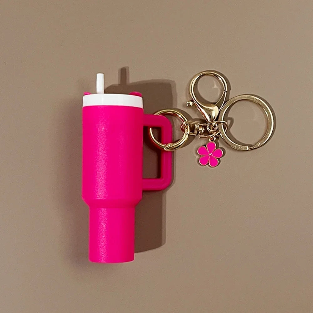 Mini Stanley Cup Keychain Creative Coin Chapstick Storage Box Accessories Key Holder Backpack Tumbler Handle Decoration