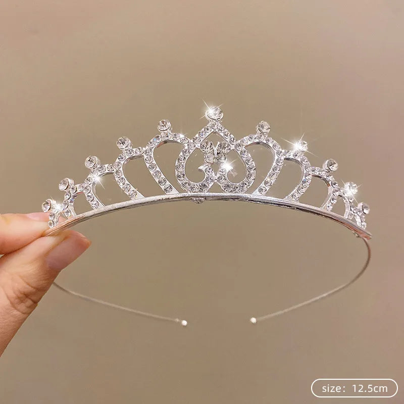 Silver Color Crystal Tiaras and Crowns Rhinestone Prom Diadem Crown Tiara for Women Bride Bridal Wedding Hair AccessoriesJewelry