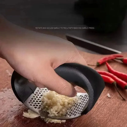 1pc Stainless Steel Garlic Press Crusher Manual Garlic Mincer Chopping Garlic Tool Fruit Vegetable Tool