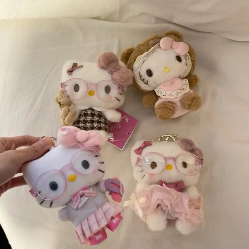 Sanrio Hello Kitty Keychain Cute Cartoon Bag Pendant Plush Doll Charms Car Key Ring Backpack Accessories Women Girl Gifts