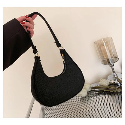 Fashion Women Chain Shoulder Underarm Bags Felt Pu Leather Simple Solid Color Casual Handbags Female Pouch Tote Crossbody Bag