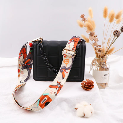 Cartoon Animal Dog Capybara Nylon Shoulder Bag Strap Adjustable Women Handbag Strap Metal Buckle Soft Strap Bag Accessories