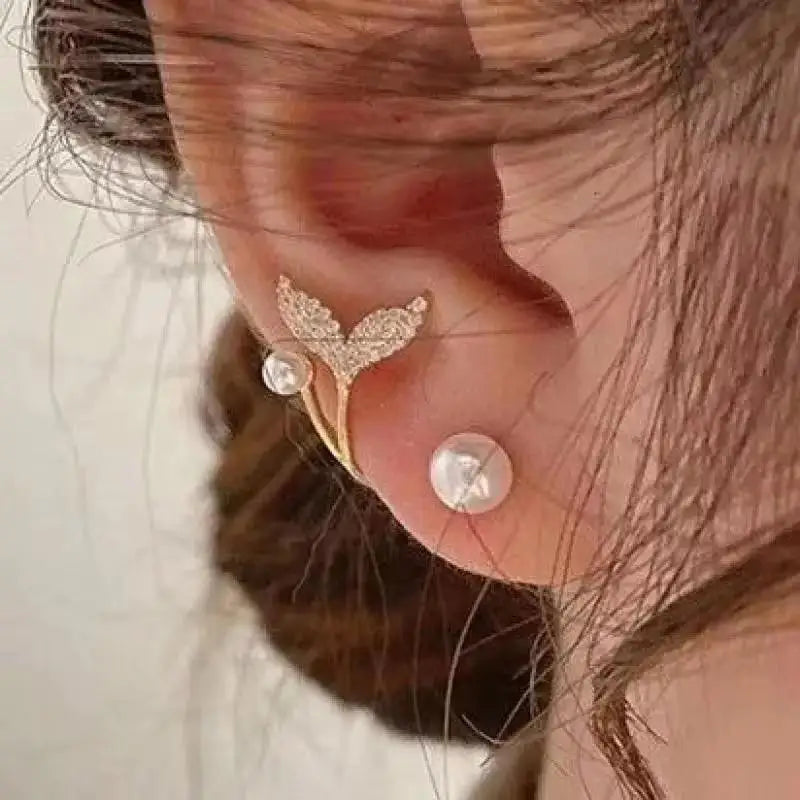 925 Silver Needle Korean Fashion Double V Crystal Earrings For Women Jewelry 2026 Trending Luxury Women's Earrings Behind Ear