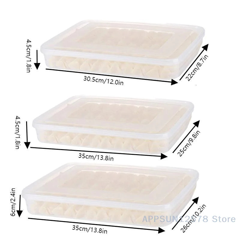 Kitchen Storage Box Refrigerator Organizer Transparent Food Containers Tray For Dumpling Fruits Vegetables Meat Cake