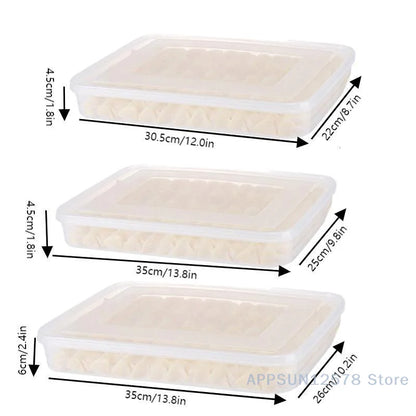 Kitchen Storage Box Refrigerator Organizer Transparent Food Containers Tray For Dumpling Fruits Vegetables Meat Cake