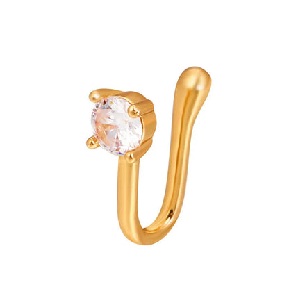 1Pc Copper Fake Piercing Nose Ring Butterfly Crown Star Heart Clip On Nose Ear Clip Cuff Earring for Women Gift Body Jewelry Nez