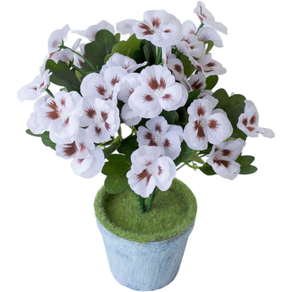 Spring Artificial Decorative Pansy Artificial Flower with Natural Stem Finish for Placement in Shelf Tabletop or Hanging Display