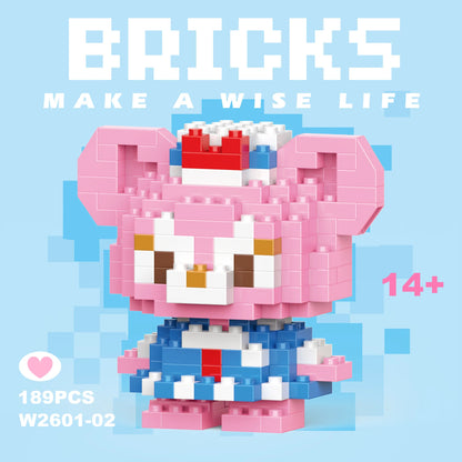 Disney 108 style Stitch LinaBell StellaLou Building Blocks Princess Cartoon Figrues Bricks Children's Assembly Toys Model Gift