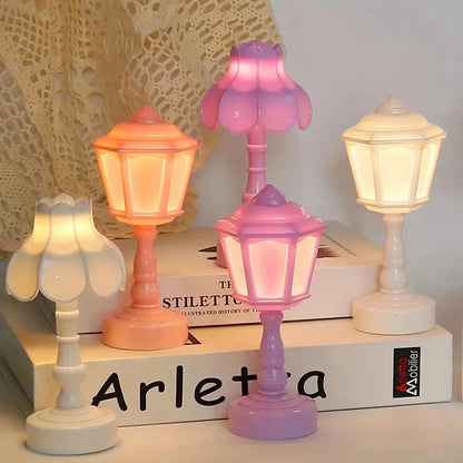 HOMEFISH Geometric Flower Bud Button Battery LED Table Lamps Desk Night For Bedroom Dining Touch Night Light
