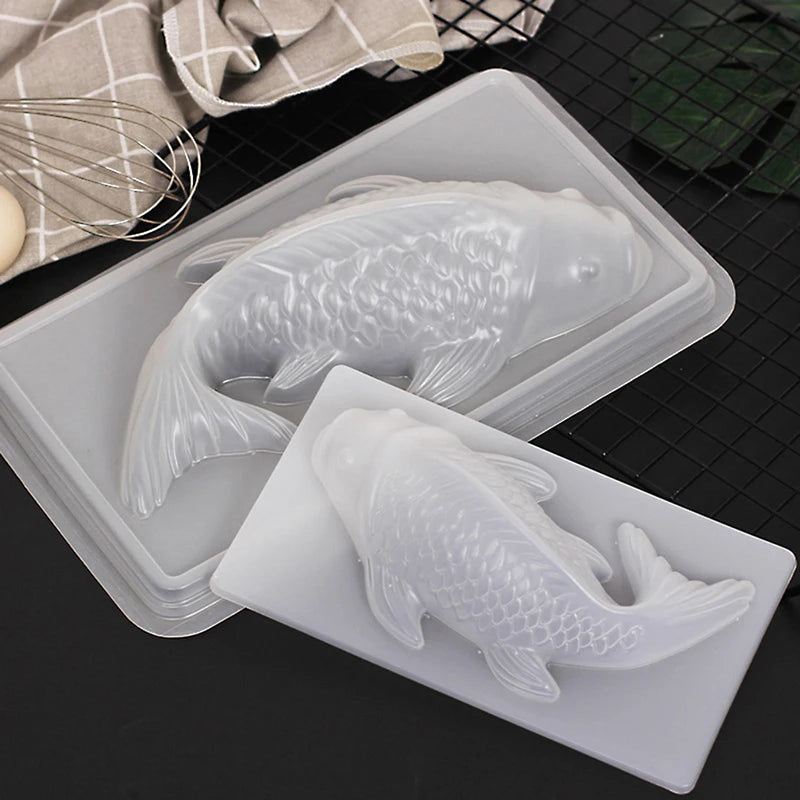 Mold for Baking 3D Koi Fish Shape Plastic Cake Chocolate Jelly Mould DIY Soap Handmade Sugarcraft Mold Baking Molds форма рыба