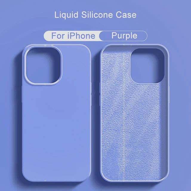2024 NEW Liquid Silicone Case For iPhone 14 12 11 13 15 Pro Max Mini Luxury Shockproof Cover X XR XS 6 7 8 14 Plus SE Accessory