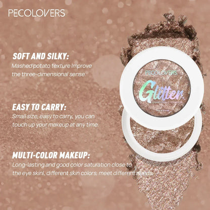 1PC Long-lasting, Mashed Potato Texture Eye Shadow, Glittery Finish, Fine Powder, Perfect for Creating Charming Eye Makeup