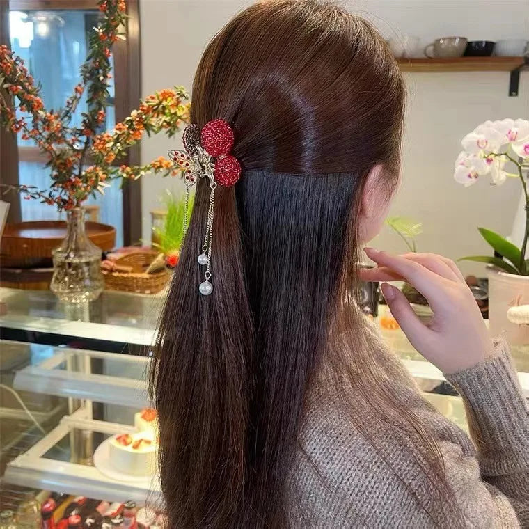 Delicate Tassels Rose Flower Alloy Hairpins for Women Girls Charm Retro Hair Clip New Hair Women's Accessories Gifts