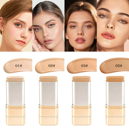 Light and Comfortable Concealer Foundation Cream, Long-lasting and Brightening Moisturizing Double-ended Foundation Cream