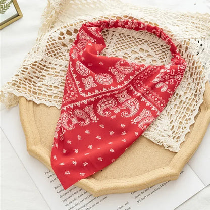 Bohemia Women Hair Band Scarf Floral Print Paisley Bandanas Headwear Vintage Triangle Head Scarf Hair Tie Hair Accessories