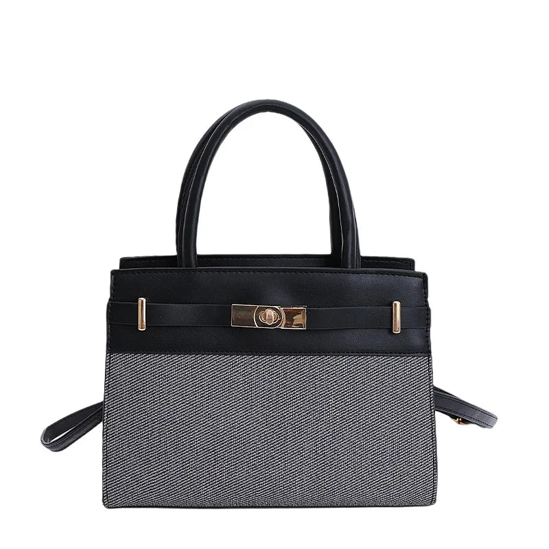 Fashionable Versatile Women's Handbag 2025 New Style Commuter Single Shoulder Crossbody Bag Trendy PU Material Medium Size Zi...