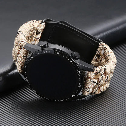 20 22mm Braided Flat Head Universal Watchband Colorful Velcro Style For Galaxy Watch 3/4/5 41/45mm 40/44 42/46mm Gear S3 Band