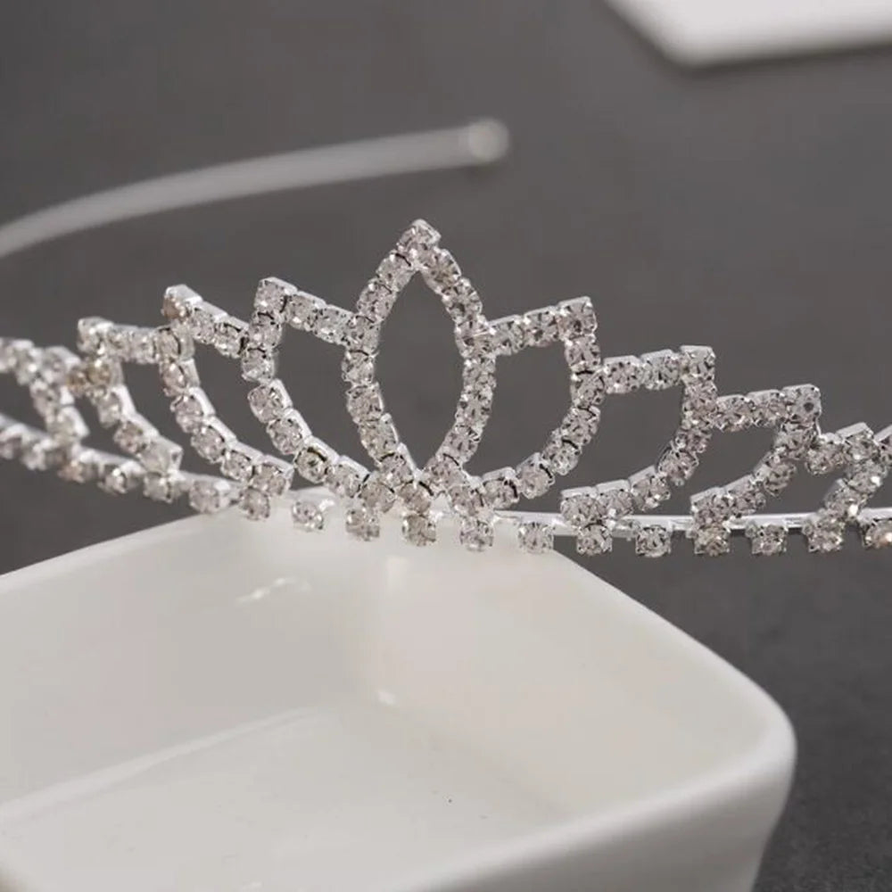 Exquisite Princess Crystal Tiara Crown Headband Children Girls Love Bride Prom Wedding Party Accessories Jewelry Gifts New