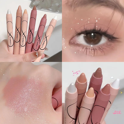 Pearl Gold Green Glitter Shimmer Contour Blush Pen Brighten Makeup Fairy High Gloss Pen Face Body Highlighter Stick Cosmetics