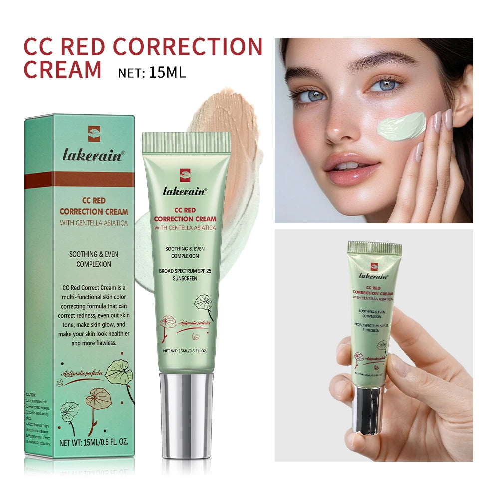 Lakerain CC Cream Color Changing Liquid Foundation High Coverage Even Skin Tone Moisturize Foundation Primer Korean Makeup
