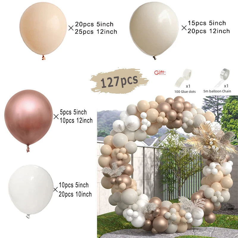 Beige Cream White Boho Balloon Garland Arch Kit Sand White Engagement Wedding Birthday Party Baby Shower Decoration Balloons
