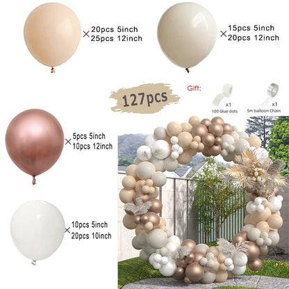 Beige Cream White Boho Balloon Garland Arch Kit Sand White Engagement Wedding Birthday Party Baby Shower Decoration Balloons