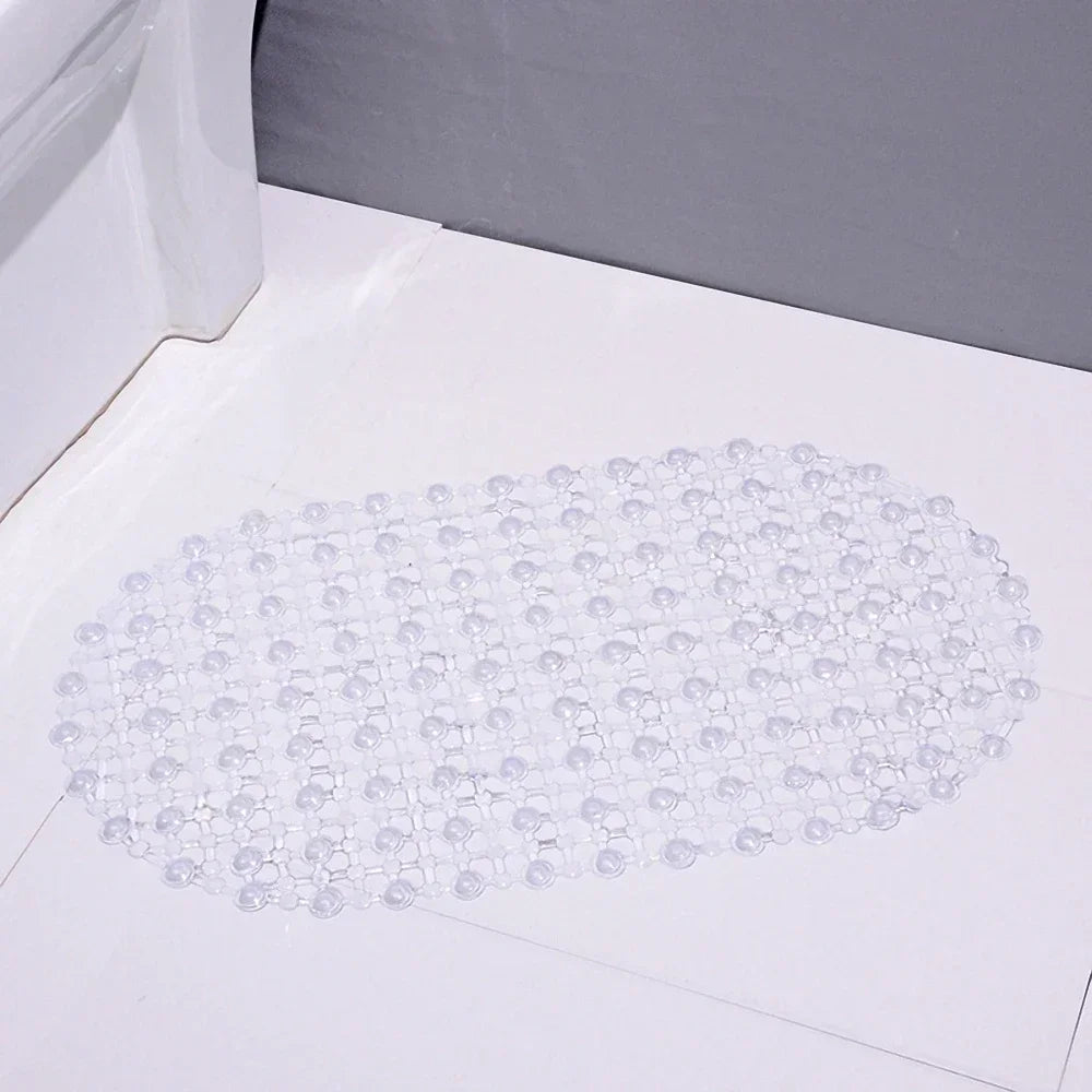 PVC Anti-slip Bath Mat with Suction Cup Soft Shower Mat Massage Anti-slip Bath Home Bathroom Accessories