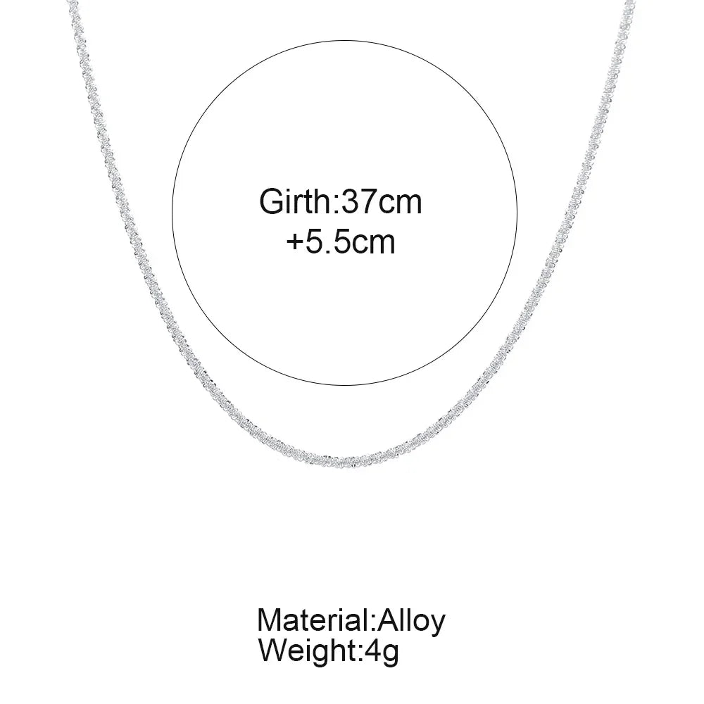Shiny Sparkling Silver Plated Clavicle Chain Necklace Bracelet Jewelry Set for Women Minimalist  Starry Sky Accessories
