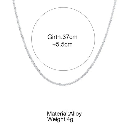 Shiny Sparkling Silver Plated Clavicle Chain Necklace Bracelet Jewelry Set for Women Minimalist  Starry Sky Accessories