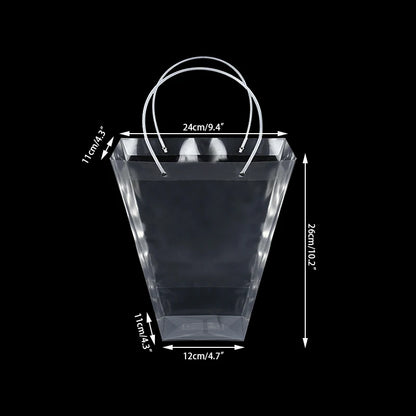 1pc Transparent Gifts Tote Bag Wedding Bouquet Flowers Packaging Bags Box For Florist Birthday Party Decor Xmas Valentines Gift