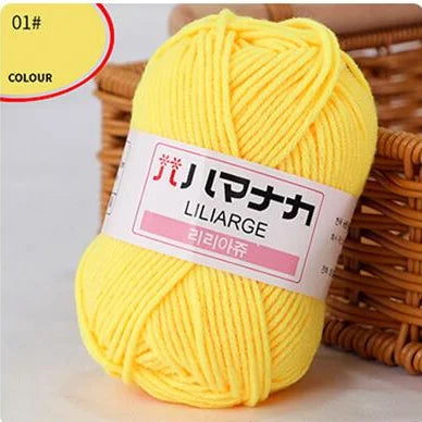25G Milk Sweet Soft Baby Cotton Knitting Wool Thick Fiber Yarn Velvet Hand Threads for Knitting Wool Crochet Yarn for DIY Sweate