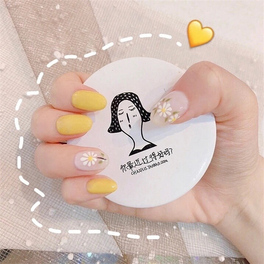24Pcs/Set Pink Bow French Fake Nails Art Cute with Diamonds Girls Reusable Ballet Press on Nail Tips Oval Acrylic Stick on Nails