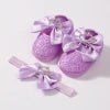0-12months Baby Girls Princess Shoes Set Crown Bow Decor Lace Shoes for infant girls Soft Non-slip Bottom First Walking Shoes