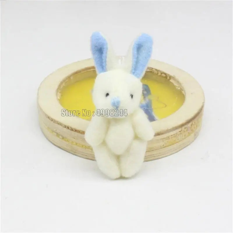 5pcs/lots Soft Mini Joint Rabbit Pendant Bunny For Key Chain Bouquet Doll Diy Ornaments Gifts Toy