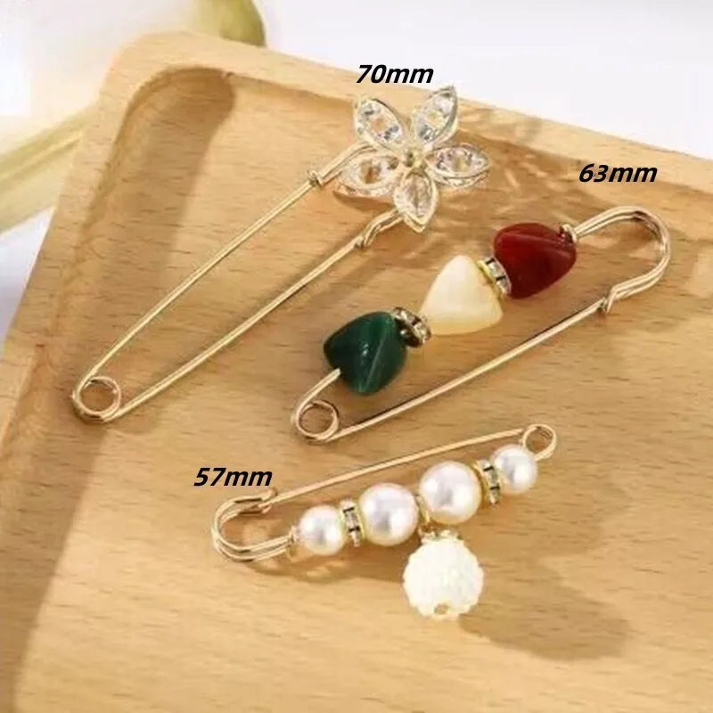 2/20pcs Clothing Brooch Pearl Waist Adjustment for Women Pearl Lapel Pin Sweater Dress Brooch Pins Badge Buckle DIY Accessories