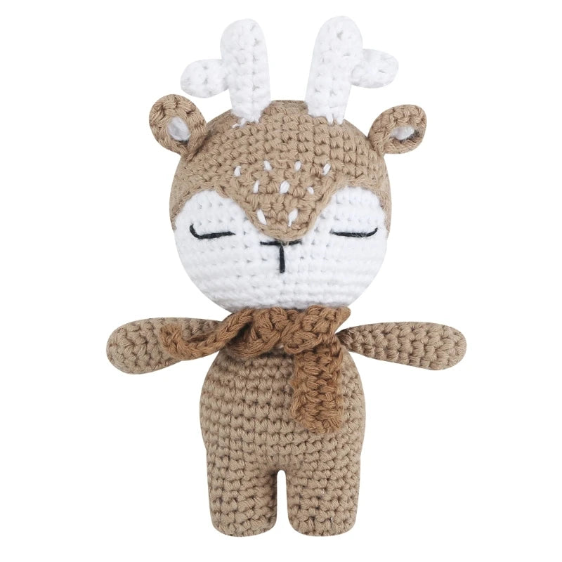 Cotton Crochet Baby Stuffed Rabbit Toy kawaii Handmade Bunny Plush Toys Newborn Handhold Sleeping Doll Kid Early Educational Toy
